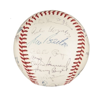 1963 New York Yankees American League Champions Team Signed Baseball with 26 Signatures  